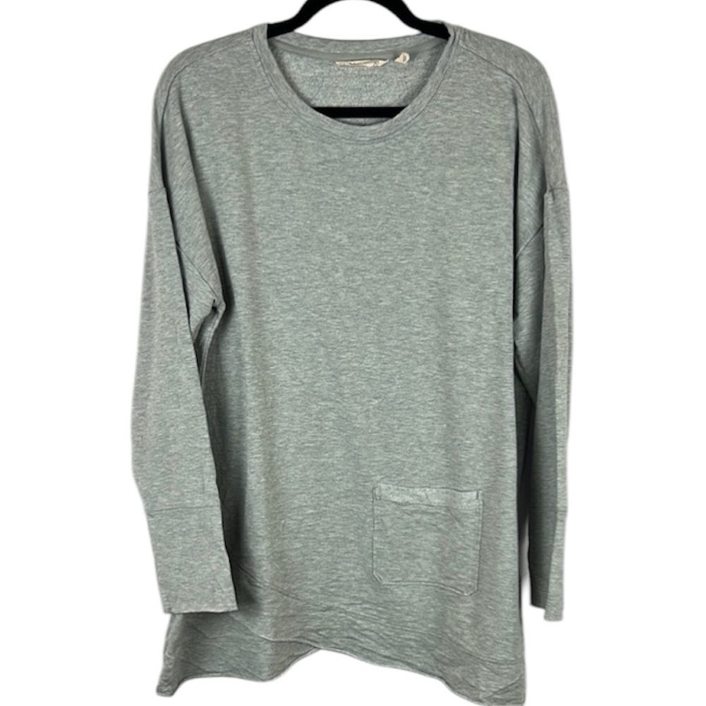 Soft Surroundings Lagenlook Long Sleeve Crew Neck Tunic Top 1X Grey